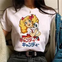 candy candy top women summer t shirt girl graphic designer anime clothing L