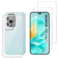Silicone Case for Honor 200 Lite 5G and 2 Tempered Glass Screen Protector Phonillico skaidri