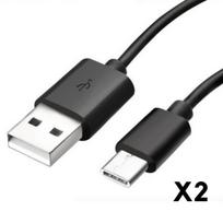 Black USB-C Cable for Samsung Galaxy TAB S7 - TAB S7 PLUS [PACK OF 2] Phonillico® juoda