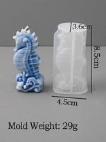 3D Starfish Shell Seahorse Mold DIY Handmade Soap Scented Candle Ornaments Crafts Silicone Mould Gypsum Drop Glue Desktop Decor gray