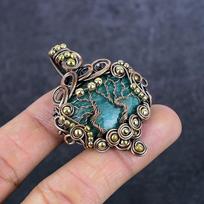 Amazonite Handmade Copper Wire Wrap Jewelry Pendant 2.05  z2m90