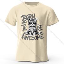 Mens Cool Cat T-Shirt 100% Cotton Oversized Handsome Feline Graphic Tee for Men and Women Streetwear Style XXXXL smėlis