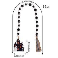 Halloween Wooden Bead Pendant Creative Witch Castle Pendant Ghost Party Decoration
