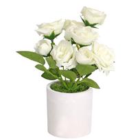 Three-Headed Flannel Rose Small Bonsai Simulated Flower High-End Ornament Indoor Decoration Simulated Potted Plant For