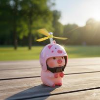 Bicycle, motorcycle, moped mount pig accessory piglet 8 cm 8 įvairiaspalvis