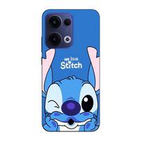 Phone Case - Maniacase - Oppo Reno 13 5G - Silicone - Soft - Stitch cute ohana pattern juoda