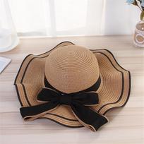 Women Beach Straw Hat Jazz Sunshade Panama Trilby Fedora Hat Gangster Cap chaki