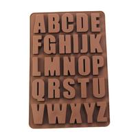 1Pcs Silica Gel 26 Capital Letters Cake Mold 26 Hole Letters Chocolate Mold DIY Large Letters Rectangle Rectangular gray