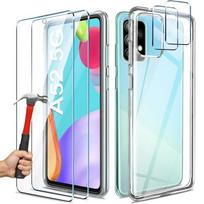 Case for Samsung Galaxy A52 4G-5G A52s Silicone + 2 Tempered Glass Screen Protectors and 2 Rear Camera Protectors skaidri