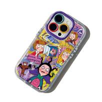 Graffiti Little Witch Suitable for Apple 16promax Cream Feather Pattern Cartoon Mobile Phone Case Iphone15 Cute 13 iPhone 7 Plus