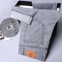 Soft Men's Lyocell Baggy Jeans Thin Summer Breathable Straight Pants Vintage Business Casual Fashion Korea Male Denim Trousers 42