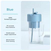 Portable Juicing Cup USB Juicer Mini Fruit Grinder Multifunctional with Straw Vegetable Fruit Juicing Tool Home Gym Outdoor mėlyna