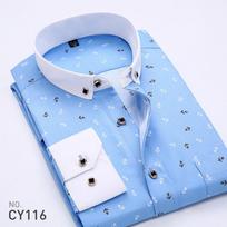 Men's Printed Long-sleeved Shirt Korean Version of The Slim Youth Plaid All-match Shirt Casual Fashion Floral XXXXXL