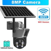 LS VISION 4K 8MP dviejų lęšių saulės kamera Lauko apsaugos WiFi stebėjimo kameros su saulės kolektoriumi PIR žmogaus aptikimo PTZ CCTV kamera WiFi Cam