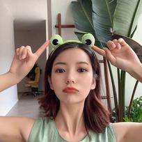 Cute Cartoon Frog Plush Hair Band Headband Female Sweet Face Mask Special Headband Pressure Hair Clip B