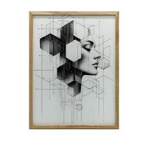 Black and White Geometric Dream Black and White Geometric Dream, 30X40 Cm, Unframed, Premium Canvas on Stretcher 36