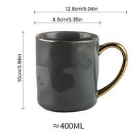 Nordic Style Gold Rim Mug with Handle Light Luxury Ceramic Coffee Cups Teacup Milk Juice Water Cup Home Couple Gift Drinkware 400ml