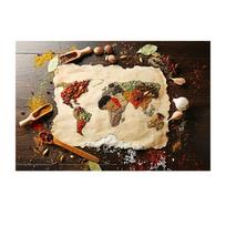 Spices Map Canvas Painting Grains Spoon Peppers Wall Art Kitchen Poster Print Decorative Picture For Dining Room Home Decor Unframed 20x30cm