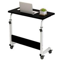 Pakeliamas naktinis staliukas 60 X 40cm C formos metalinis rėmas mobilus nešiojamojo kompiuterio stalas namams sofai riešuto spalvos juoda