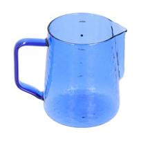500ml Milk Frothing Pitcher Multipurpose Borosilicate Glass Milk Jug for Coffee Milk BeverageBlue mėlyna