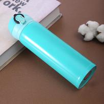 380-500ml solid color 304 stainless steel double-layer bouncing cup, student advertising cup, gift water cup, insulated cup 401-500ml dangaus mėlyna spalva