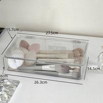 Desktop Storage Box Transparent Desk Stationery Hand Account Storage Box Large Capacity Drawer Cosmetic Organizer Box 27.5*15.7*6cm
