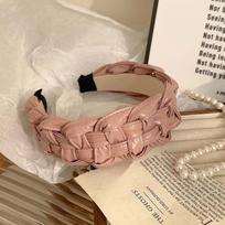 PROLY New Fashion Hairband For Women Wide Side PU Leather Headband Handmade Braided Turban Girls Vintage Hair Accessories