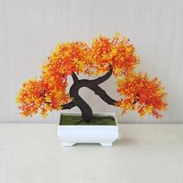 NEW Simulated Potted Dragon Whisker Tree Bonsai Green Plant Office Desktop Decoration Flowers Potted Home Creative Decoration raudona