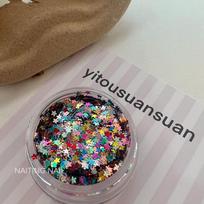 1Jar Mini Sparkling Star Nail Glitter Sparkling Pentagram Nail Decoration Nail Salon Design Cute Accessories Diy Nail Art Design