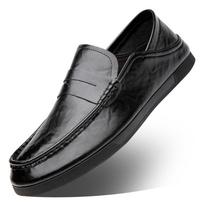 Men's shoes overfitting Doudou shoes driving shoes one pedal soft sole waterproof non-slip comfortable business trendy shoes round head 38 juoda