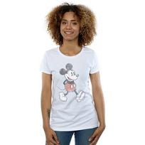 Disney Womens/Ladies Walking Mickey Mouse Cotton T-Shirt S balta