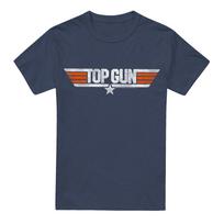 Top Gun Unisex Adult Distressed Logo T-Shirt XL tamsiai mėlyna