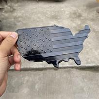 3D Metal Black American Map Flag Emblem Badge Car Body Decal Sticker 18x10cm New