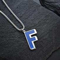Tuku F Letter Necklace for Men and Women Trendy and Cool Titanium Steel Accessories Nightclub Street Style Jewelry