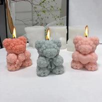 Creative Shape Molds 3D Bear Hug Love Silicone Candle Mold Diy Cute Bear Pet Candle Making Supplies Soap Plaster Resin Mold Gift