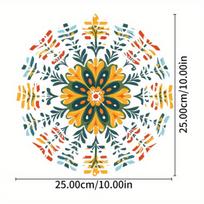 Colorful Mandala Metal Wind Chime Vibrant Floral Design Black Silhouette Outdoor Garden Decor Indoor Hanging Ornament No Power Needed All Season 01A