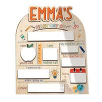 Pirmoji mokyklos diena ženklas Medinis švietimo etapas Ženklas Suvenyras Sausai trinama lenta Atgal į mokyklą Dovanos vaikams