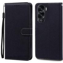 For Honor 90 Lite dėklas Minkštas TPU silikoninis piniginė odinis atverčiamas dangtelis For Honor 90 Lite 5G dėklui Honor 90lite telefono dėklas Fundas for Honor 90 Lite 5G juoda