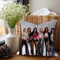 K-KATSEYE Personalized Picture Text Home Decorative Pillows Household Gifts 45x45cm 16x16Inch gray