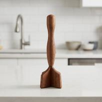 Wooden Meat Chopper Ground Beef Tool Practical Versatile Premium Sturdy Heat Resistant gray