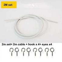 1Set 2/3/4/5 Meters Window Cord Cable Net White Curtain Track Wire Durable Curtain Spring Rope 2M Set