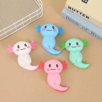 4Pcs Glitter Axolotl Squishy Toys, Cute Malt Sugar Texture, Soft Stress Relief Fidgets for Kids & Adults įvairiaspalvis