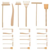 4 Sets Tools Hand Held Rake Mini Zen Garden Gardening Sandbox Khaki Bonsai Rock Accessories Desk Tray CN