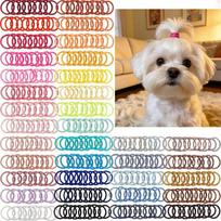 100/200pcs Bulk Dog Hair Accessories Small Dogs Hair Bows Rubber Bands Solid-color Elastic Band Yorkshire Fashion Grooming Bows (as the picture,100pcs)