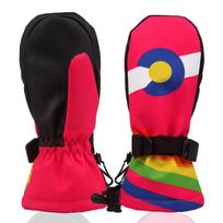 Waterproof Thermal Children Ski Gloves Snowboard Snowmobile Motorcycle Outdoor Sports Gloves XL raudona