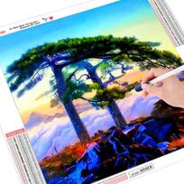 5D Embroidery Paintings Rhinestone Pasted DIY Diamond Painting landscape Cross Stitch 20*20 cm blue
