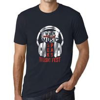 Men’s Graphic T-Shirt When Words Fail Music Speaks Navy XS bedugnė