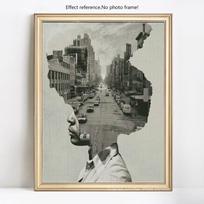 Diamond Embroidery Abstract Diamond Portrait Diamond Painting Full Drill Round Rhinestones Pictures 20X30 gray