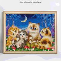 Viso apvalaus deimantinio siuvinėjimo išpardavimas gyvūnams 5D deimantinis paveikslas katės paveikslas Kalnų krištolas deimantas 20X30 blue