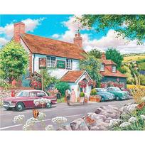 Diamond Embroidery Diamond Painting Pattern Picture of Rhinestones Crystal Beautiful House & Road 20X30CM blue